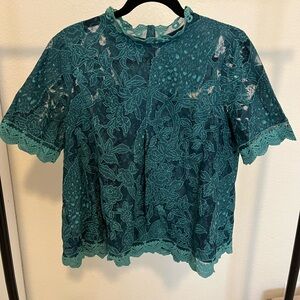 Elegant Teal Lace Top